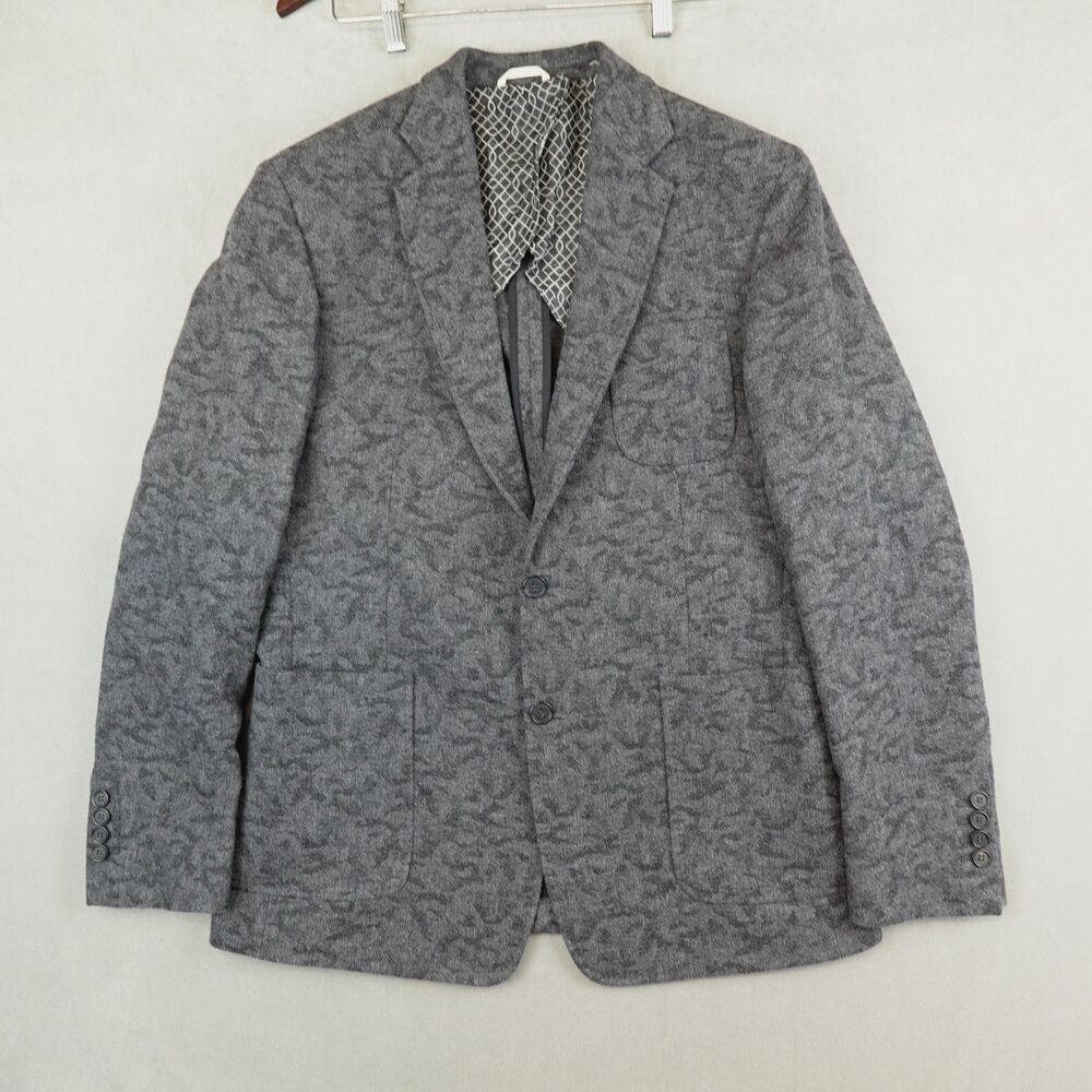 Billy Reid Blazer Sport Coat Mens Size 42R Gray Wool Jacket Italy Unstructured